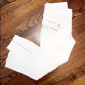 blanknyc white jeans w/ zipper detail | size 28